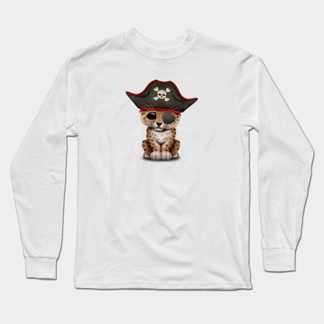 Cute Baby Leopard Cub Pirate Long Sleeve T-Shirt by jeffbartels